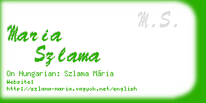 maria szlama business card